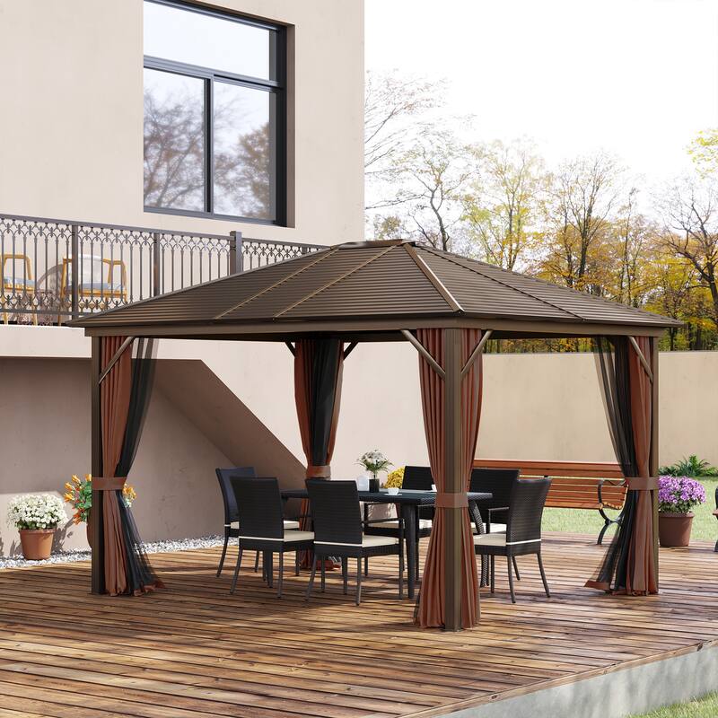 Outsunny Aluminum Frame Hardtop Gazebo
