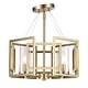 preview thumbnail 3 of 6, Golden Lighting Marco 4-light Semi-Flush Mount in Brushed Champagne Brass - Brushed Champagne Bronze - 4-Light Semi-flush