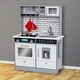 preview thumbnail 9 of 7, Lil' Jumbl Gray Wooden Kids Kitchen Playset, Small Kids Play Kitchen Set