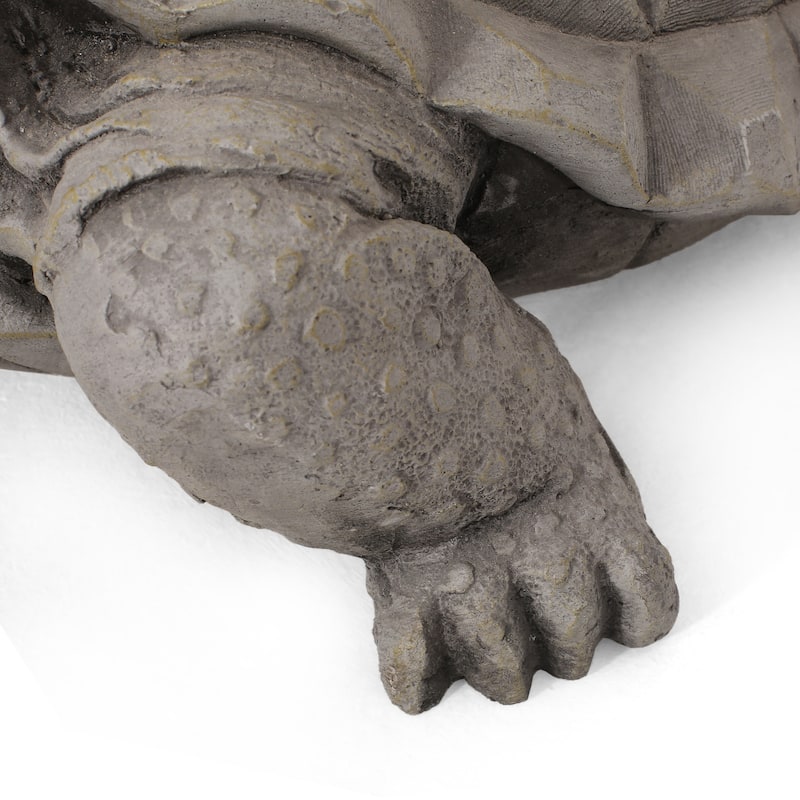Roomfitters Outdoor Turtle Garden Statue, 15-Inch Cast Stone Decorative Sculpture in Lightweight Concrete, Dark Gray