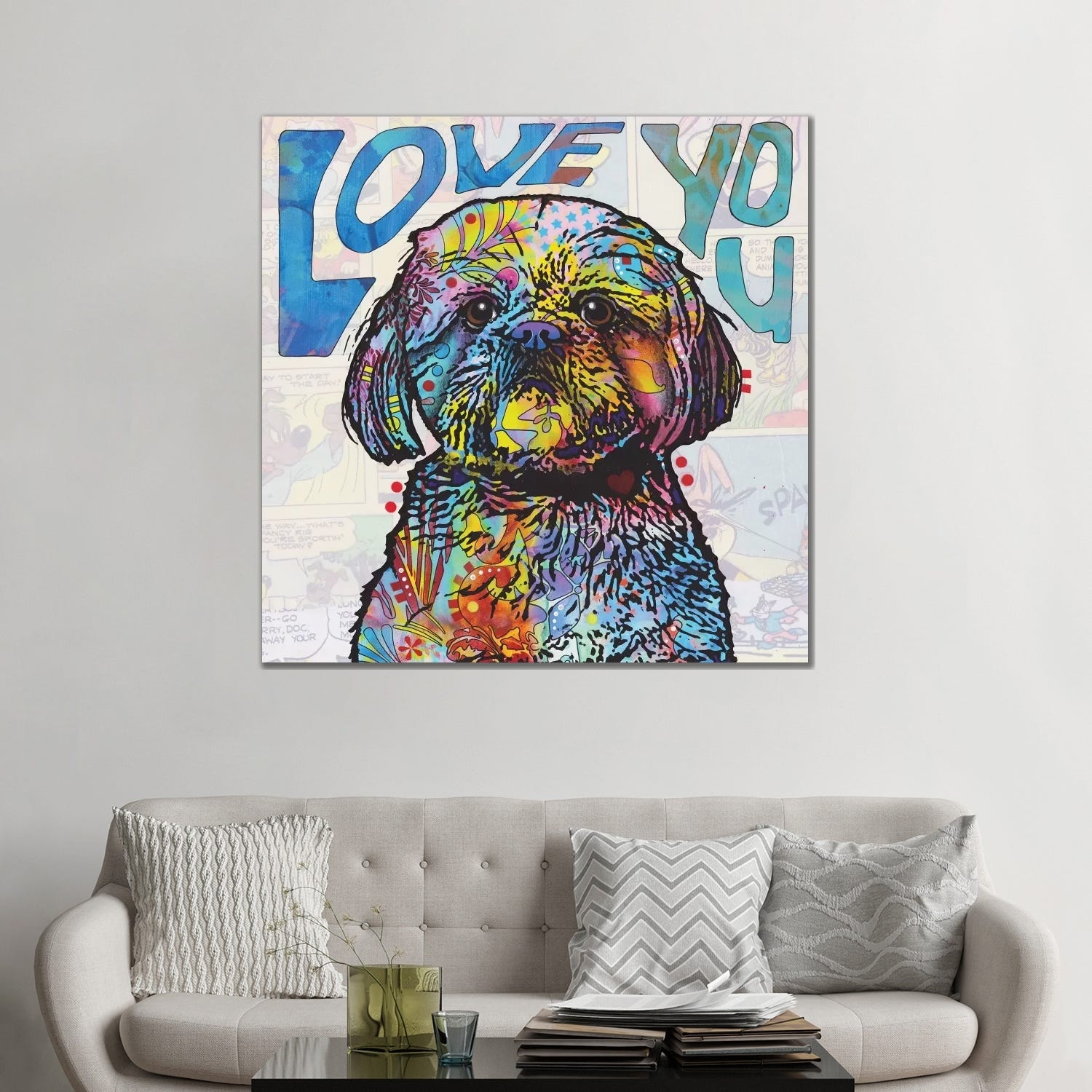iCanvasART 3 Piece Shih Tzu Canvas Print by Dean Russo 60 by 40/0.75 Deep 