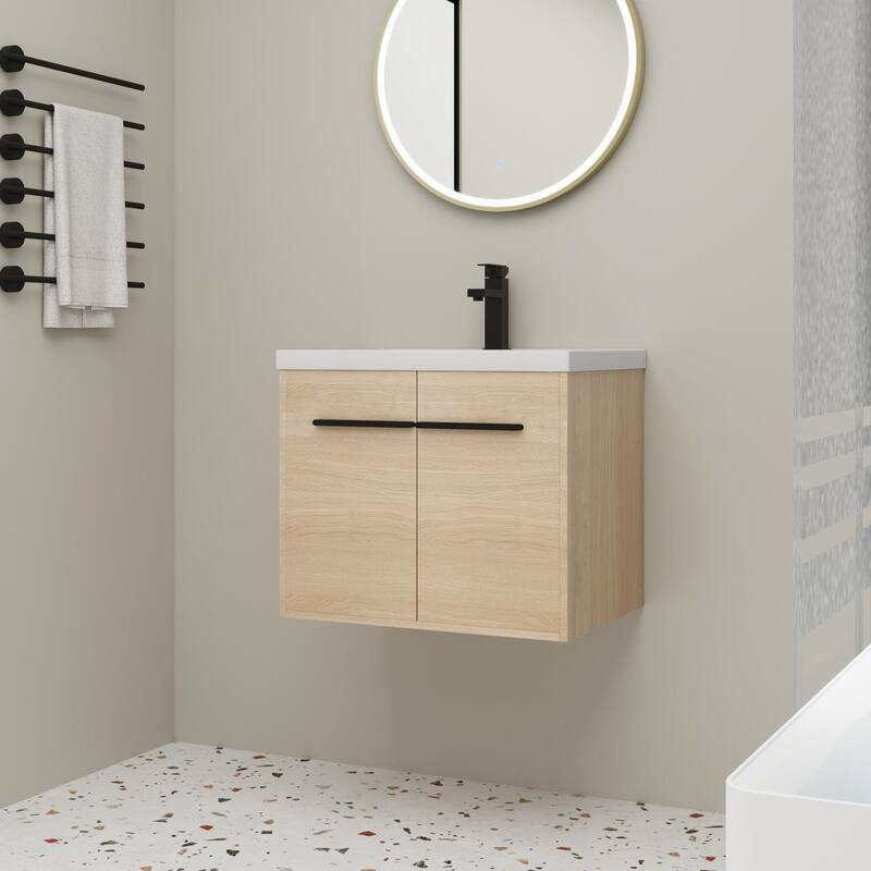 Beingnext 16''/20''/24"/30"/36" Bathroom Vanity with Sink, Floating Bathroom Vanity with Soft Close Door