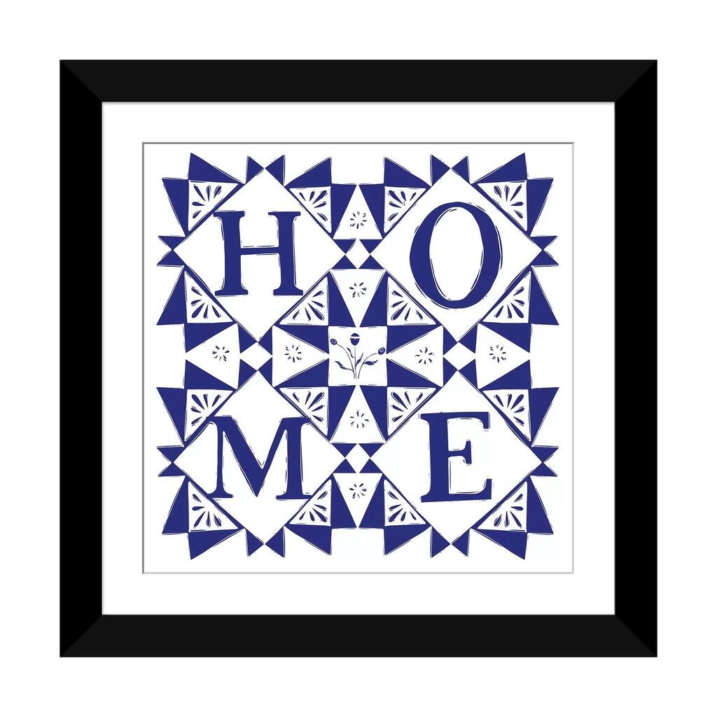 iCanvas "Home Is Where We Are (Blue)" by Vicky Yorke
