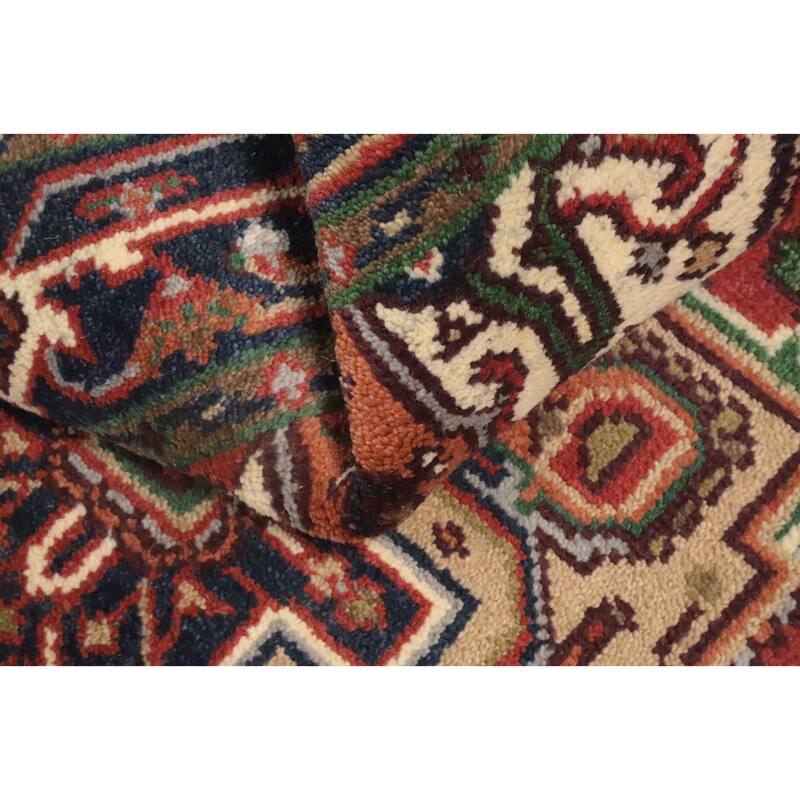 Hand Knotted Oriental 100% Wool Carpet Traditional Medallion Oranges & Rust Heriz (serapi) Area Rug - 6' 2'' X 4' 0''