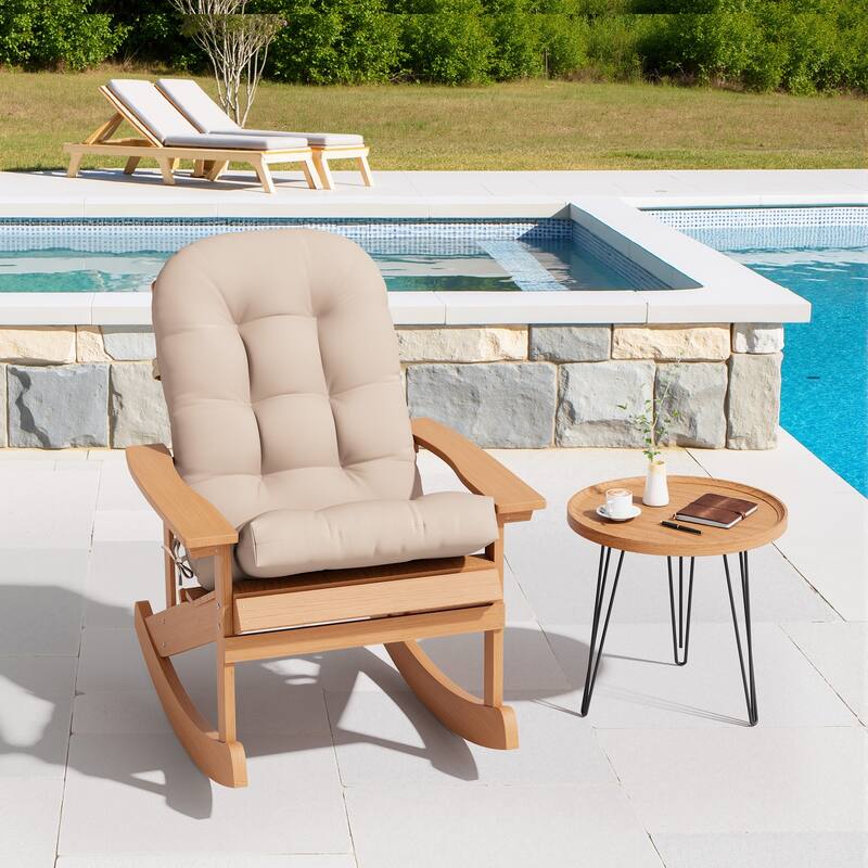 Outdoor Patio Adirondack Rocking Chair Cushions Thickened Chair Pad with Sunbrella
