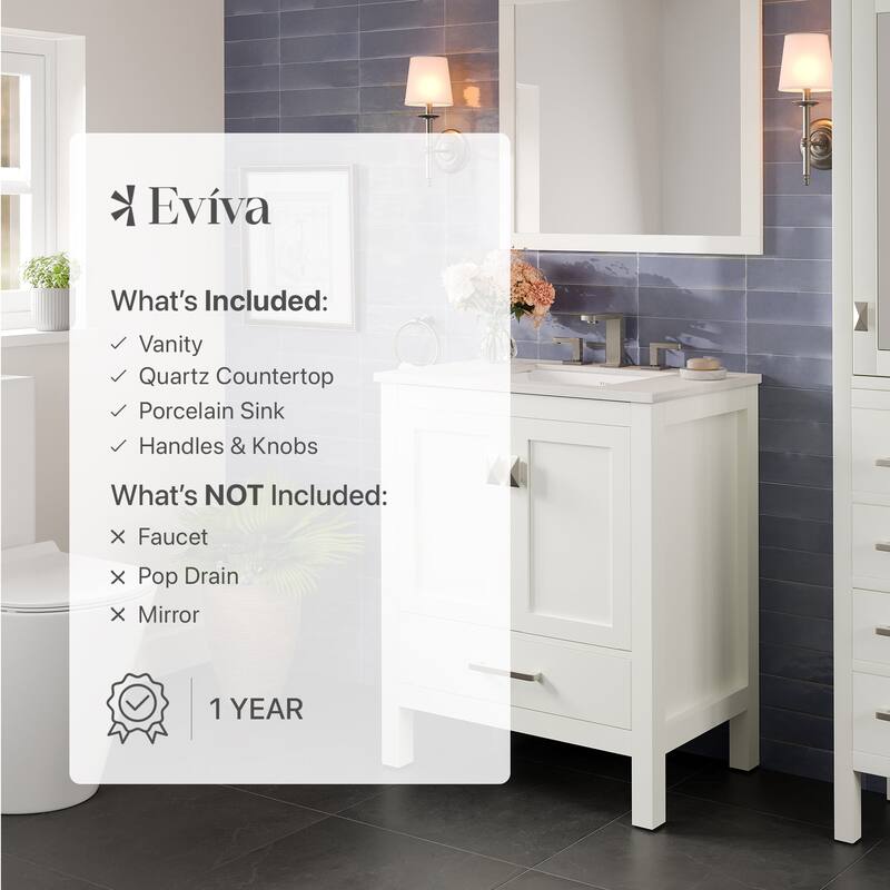 Aberdeen 30"W Bath Vanity with Carrara Quartz Top & Undermount Sink