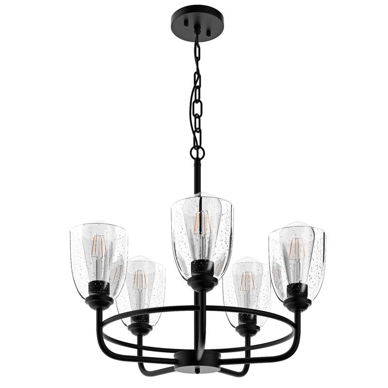 Modern Black 5Light Bubble Glass Design Pendant Lighting Fixture Bed Bath & Beyond 36883854