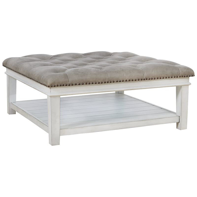 Kanwyn Upholstered Ottoman Cocktail Table - 40"W x 40"D x 18"H