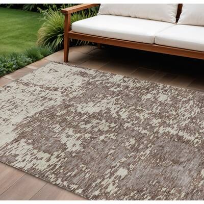 HomeRoots Abstract Transitional Rectangle Outdoor Rug