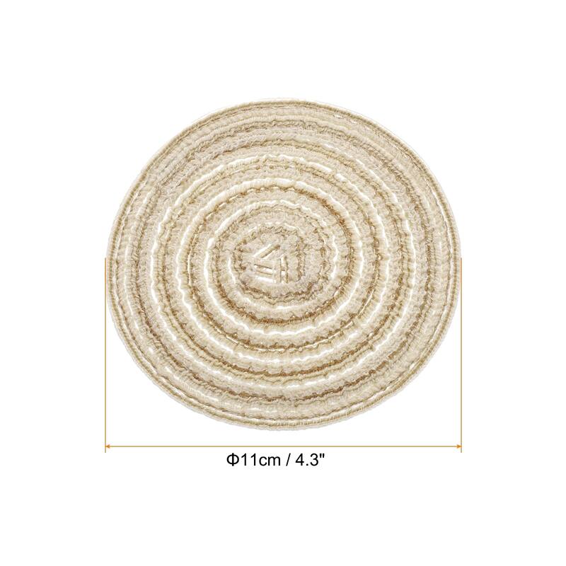 4pcs Round Braided Placemats Non-Slip Washable Round Table Mats - Yellow - 4.3"