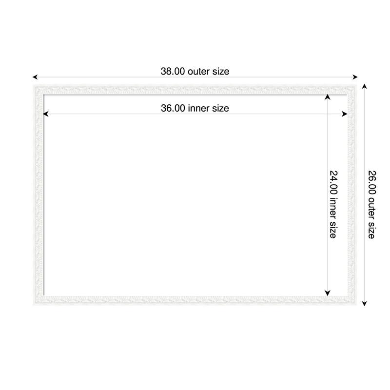Bethany Framed Dry Erase Magnetic Board - 38 x 26 in - Bethany White