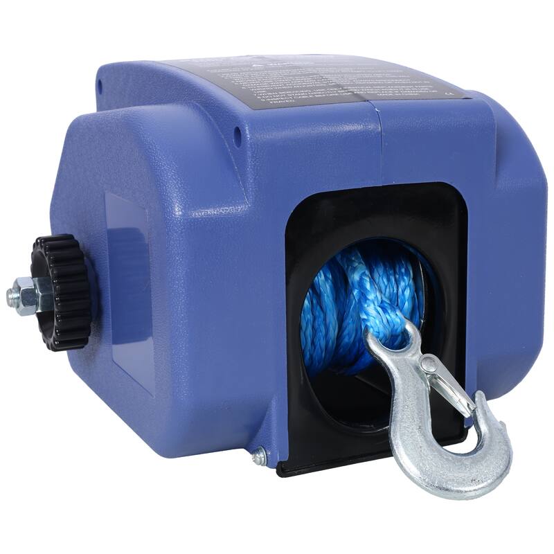12v 3500lbs Trailer Winch, Reversible Electric Winch, for Boats up to 5000 lbs, with Synthetic Rope, With Extra Pulley Hook