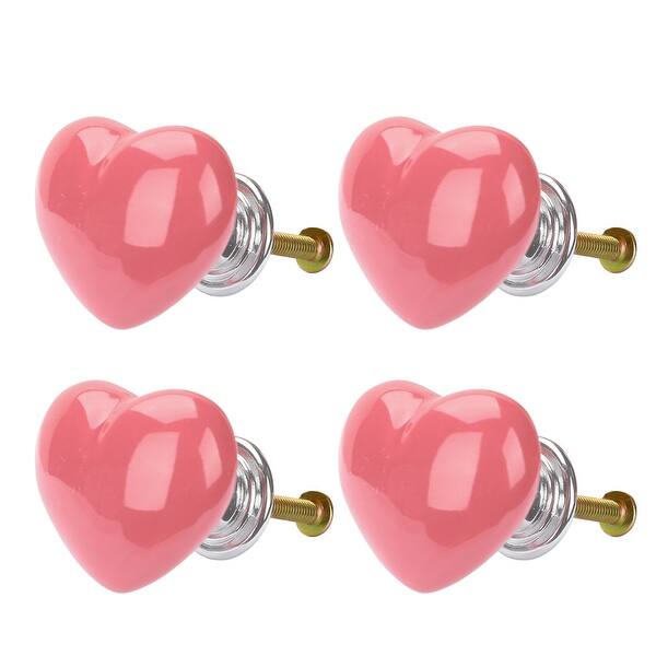 Shop 4pcs Ceramic Knobs Drawer Heart Shaped Pull Handle Furniture