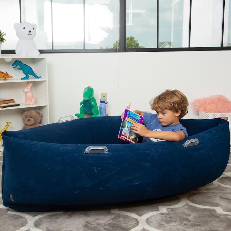 Bouncyband Comfy Hugging Peapod Sensory Pod, 60", Ages 6-12 Up to 3-5'1" Tall, Blue