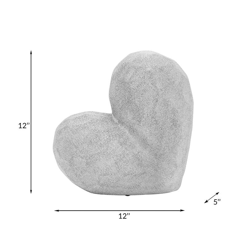 Modern Geometric Heart Sculpture - Ceramic Decorative Object