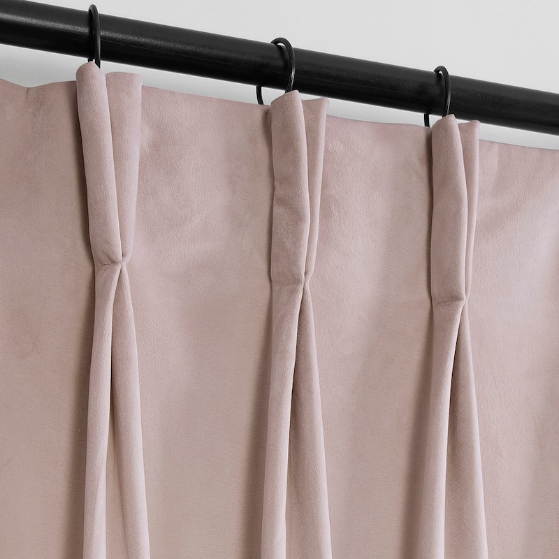 Exclusive Fabrics French Pleat Heritage Plush Velvet Room Darkening Curtains For Bedroom & Living Room Curtains (1 Panel)