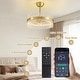 preview thumbnail 2 of 8, 20in Smart Gold Double-Layer Crossed Glass Rod Dimmable LED Ceiling Fan Light - 20''