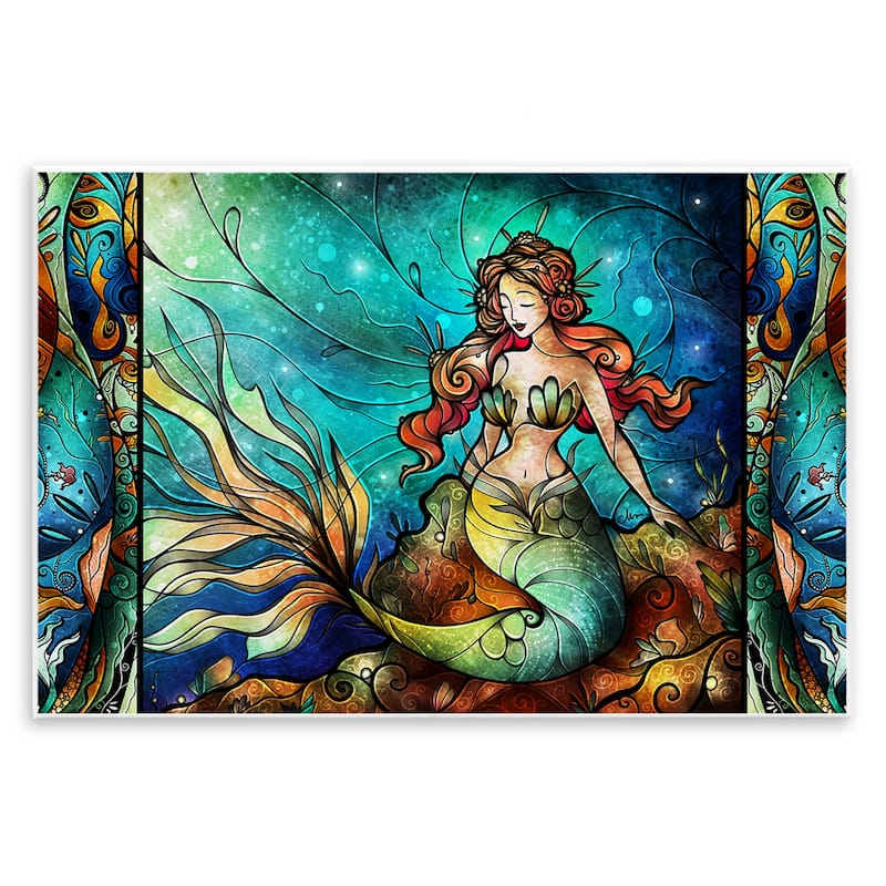 Stupell Elegant Seated Mermaid Wall Plaque Art Design By Mandie Manzano - 19 x 13