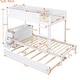 preview thumbnail 3 of 10, Classic Elegant Twin Over Twin Bunk Bed with Twin size Trundle, Storage and Desk