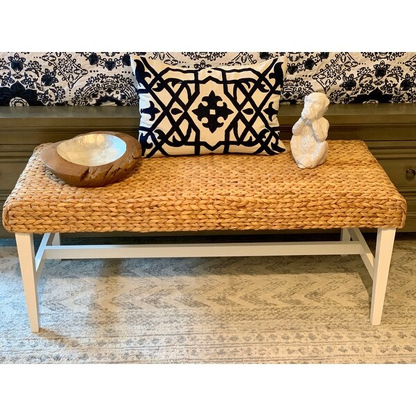 Top Product Reviews For The Curated Nomad Terraza White Woven Coffee Table Bench 22670825 Overstock