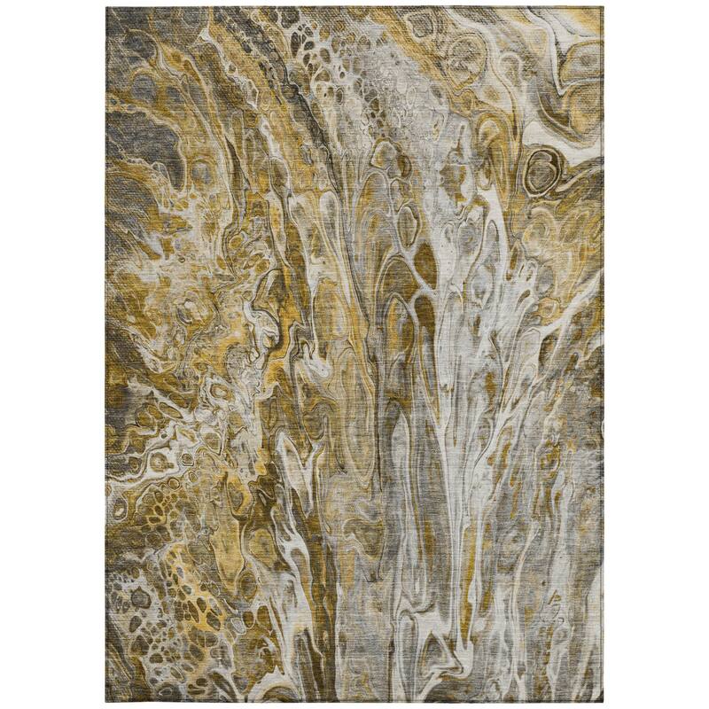 HomeRoots Abstract Contemporary Rectangle Outdoor Rug