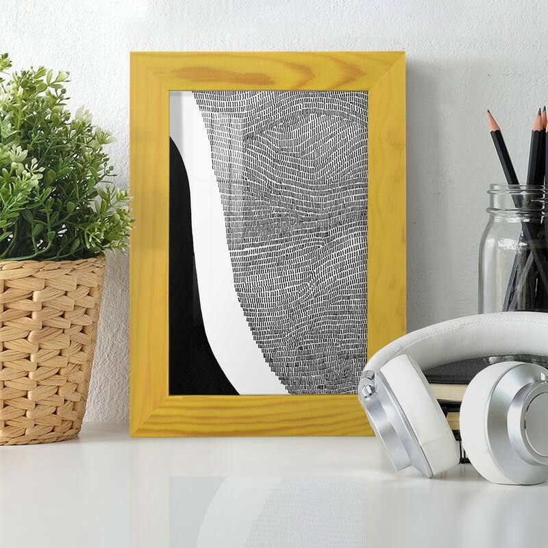 Black & White Abstract I -Framed Print w/glass-Cherry Red