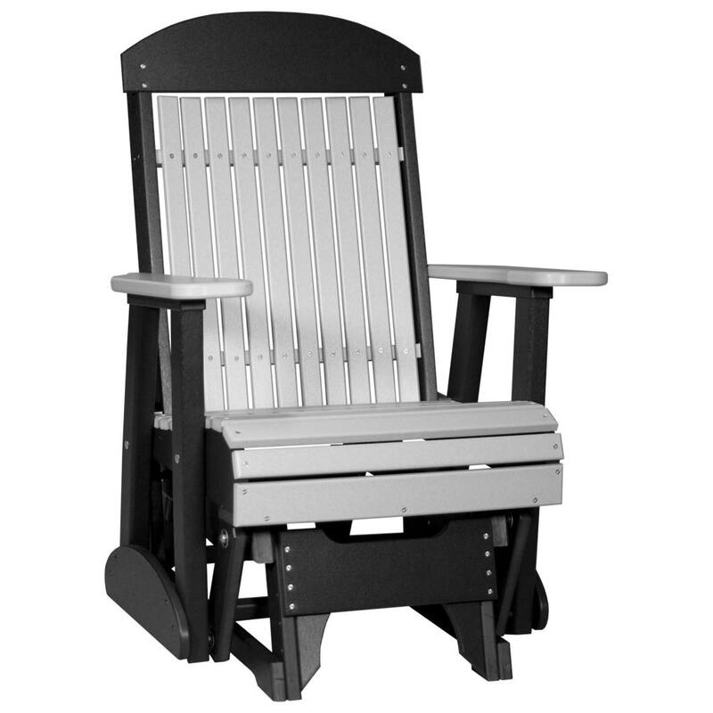 Outdoor All-Weather Poly Lumber Classic Glider - 2' - Dove Gray & Black