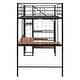 preview thumbnail 32 of 38, Artsy Twin Size Metal Loft Bed with Desk and Metal Grid, Stylish Metal Frame Bed with Lateral Storage Ladder and Wardrobe, White