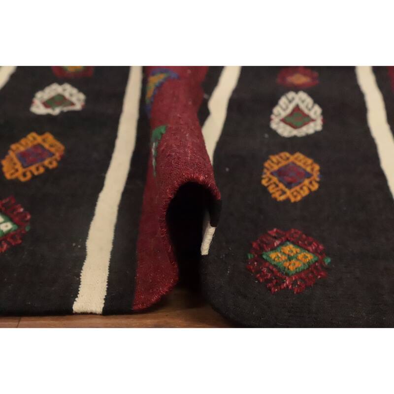 Hand Woven Oriental 100% Wool Carpet Southwestern Tribal Multi-Colored Kilim Area Rug - 10' 1'' X 5' 6''