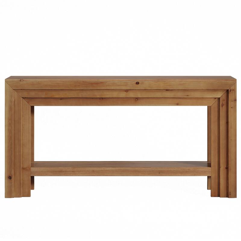 63-Inch Solid Wood Entryway Table, Console Tables with Storage Shelf, Entry Furniture for Entrance, Hallway, Living Room