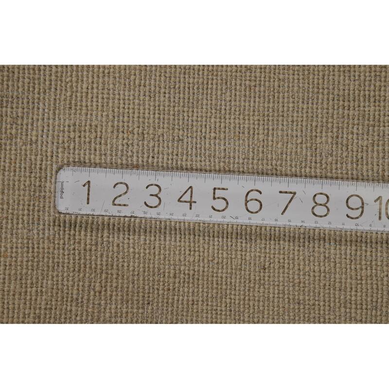 Gabbeh Oriental Rug Hand-Knotted Beige Solid Wool Carpet - 5'1" x 6'11"
