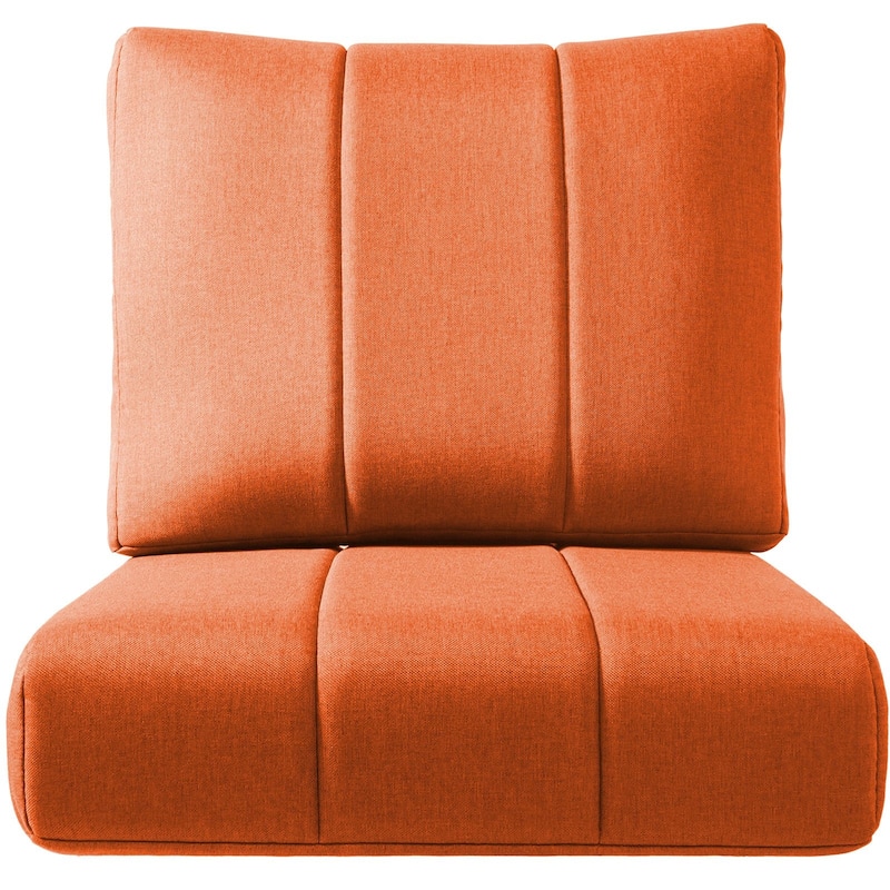 Ivora 24" W x 24" D x 6" T Water & Fade Resistant Outdoor Lounge Chair Replacement Cushion Set - 1 Set - Orange
