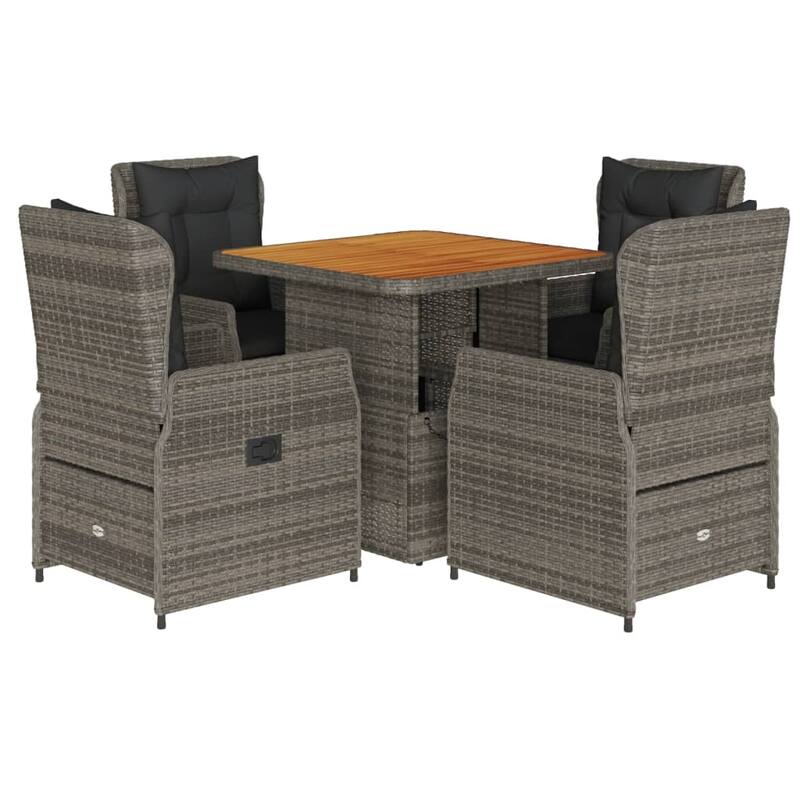 vidaXL Garden Dining Set Grey, Brown, Dark Grey - 31.5 x 31.5 x 28.0