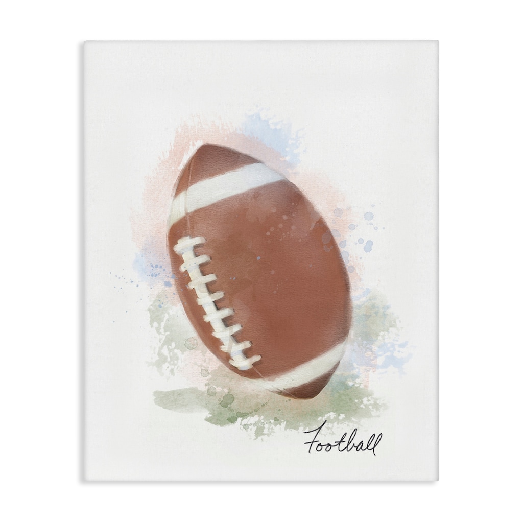 Stupell Soft Pastel Football Canvas Wall Art Design By Matthew Piotrowicz