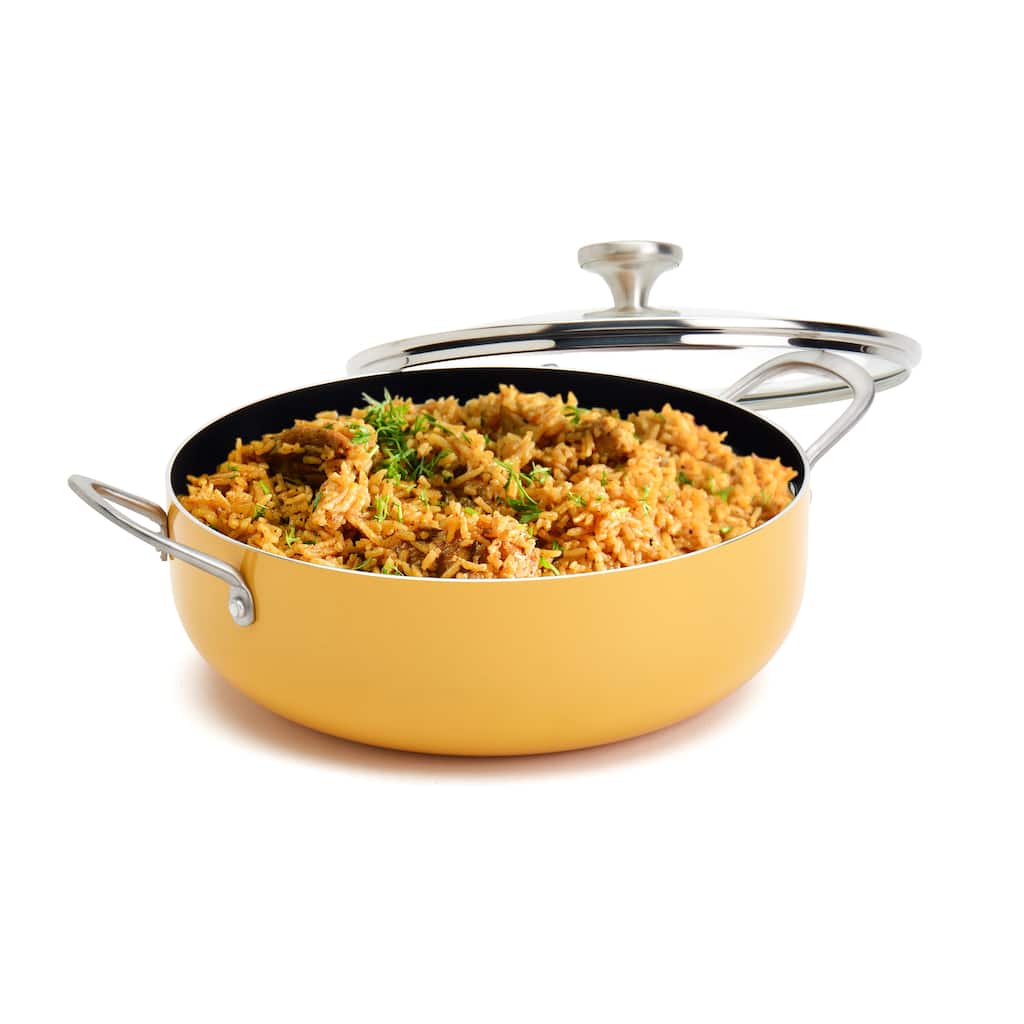 6Qt Aluminum Caldero - Yellow