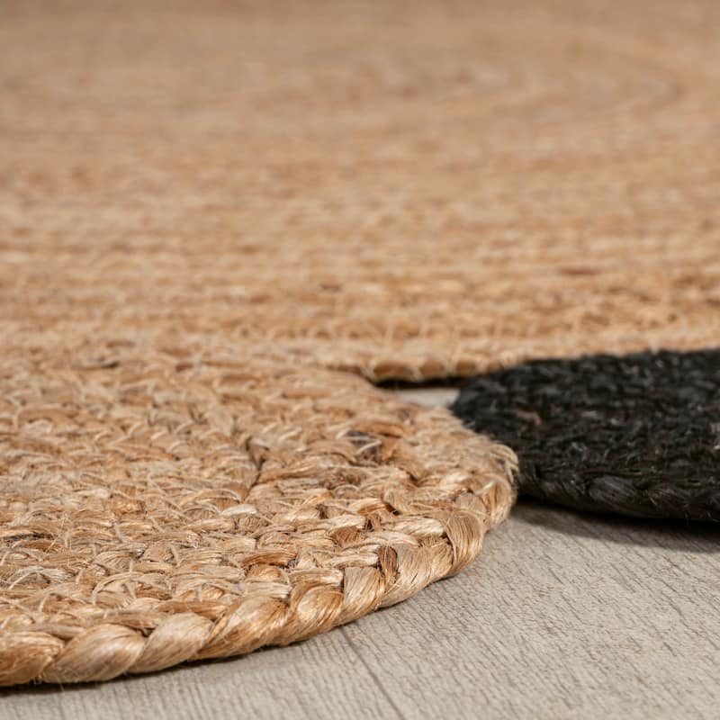 JONATHAN Y Aurora Geometric Jute Circle Area Rug