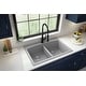 preview thumbnail 41 of 67, Karran Drop-in Quartz 33 in. Double Bowl 50/50 Kitchen Sink Kit