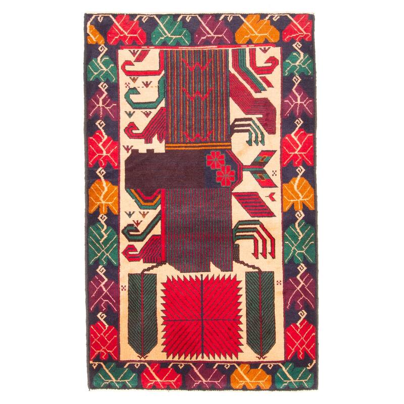 ECARPETGALLERY Hand-knotted Teimani Light Brown Wool Rug - 3'1 x 4'11