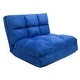 preview thumbnail 24 of 61, Loungie Microsuede 5-position Convertible Flip Chair/ Sleeper Blue