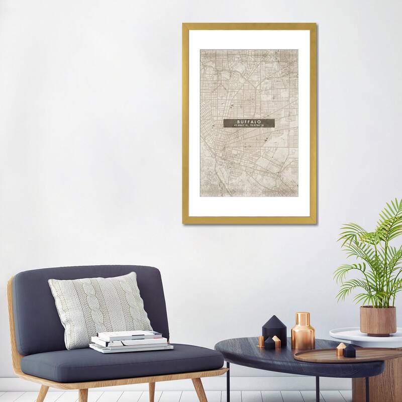 iCanvas "Buffalo City Map Abstract Style" by WallDecorAddict
