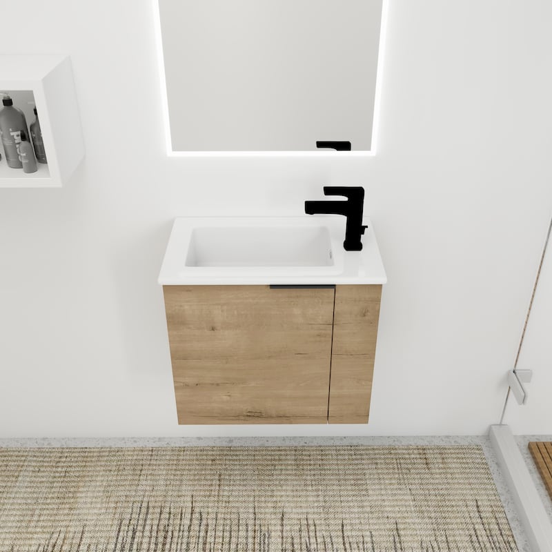 Bathroom Vanity with Sink 22 Inch for Small Bathroom,Floating Bathroom ...