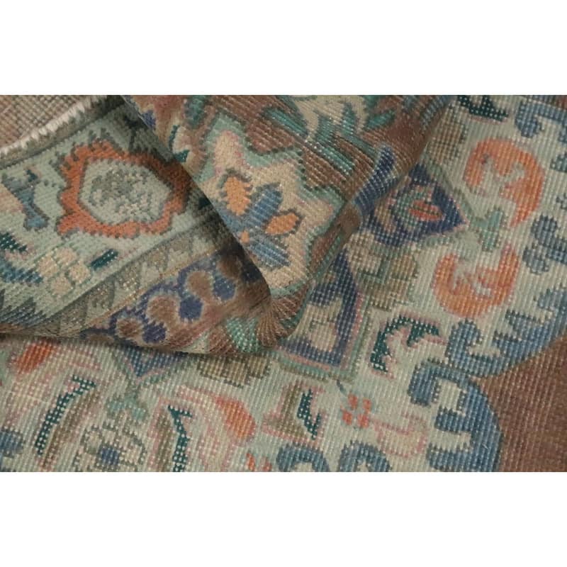Hand Knotted Oriental 100% Wool Carpet Traditional Medallion Brown Tabriz Area Rug - 4' 7'' X 3' 0''