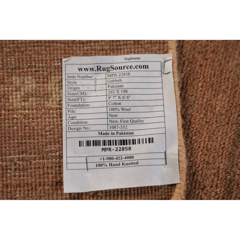 Tribal / Modern Gabbeh Oriental Area Rug Hand-Knotted Wool Carpet - 6'6" x 9'7"