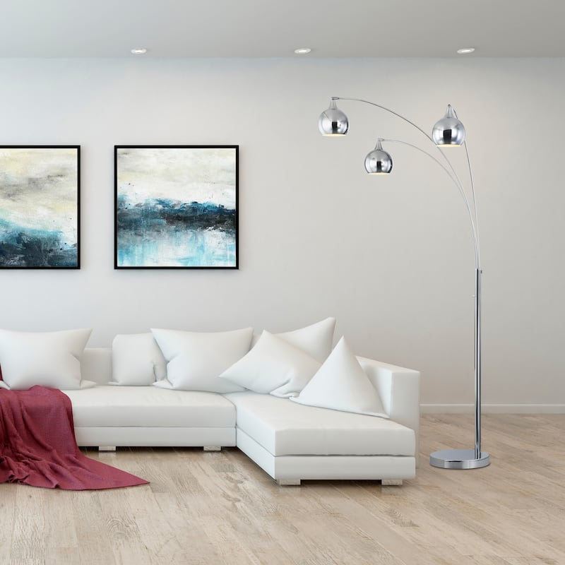 Artiva USA Amore 84" 3-Arched LED Floor Lamp W/ Dimmer, chrome - 84