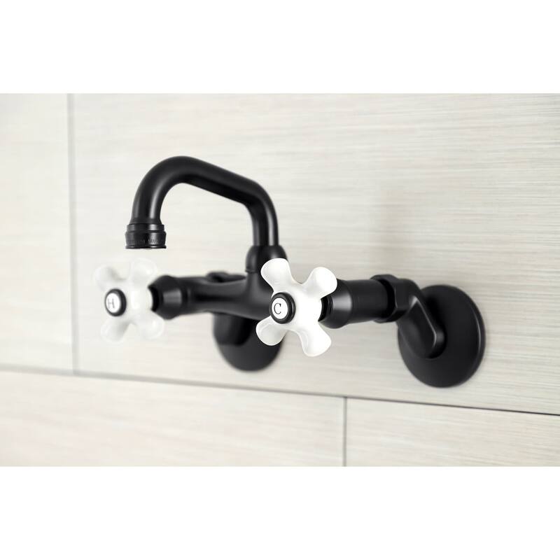Kingston Brass KS612 Kingston 1.8 GPM Wall Mounted Bridge Bar Faucet
