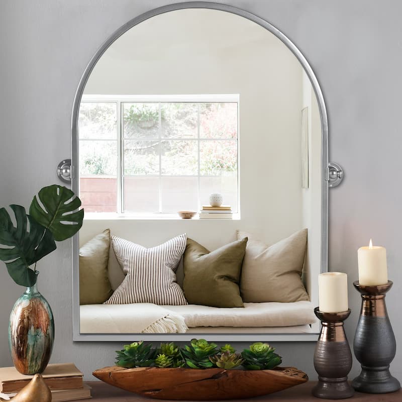 Iron Metal Frame Rectangular Windowpane Wall Mirror Farmhouse Rustic Elegant Decor for Living Room Bedroom Bathroom Entryway