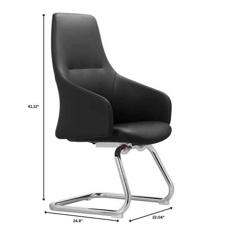 Celeste Modern Leather Office Chair with Iron Frame, Fixed Armrests, Foam Padding, Easy-Clean Upholstery & Quick Assembly