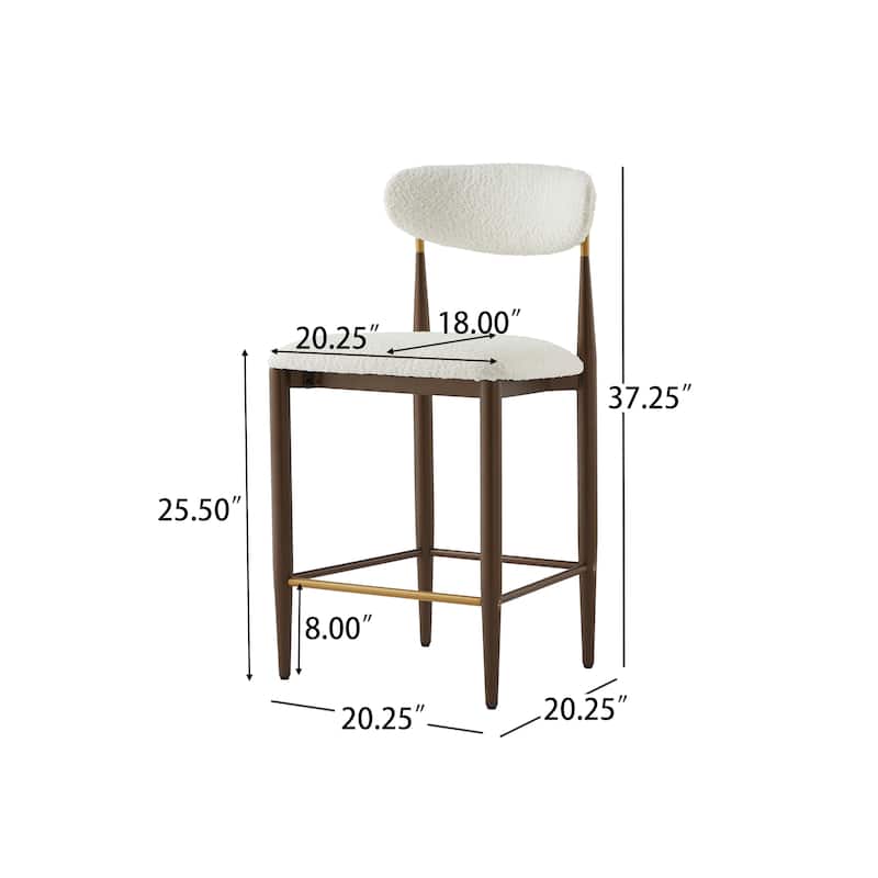 Christopher Knight Home - Livia Armless Bar Stool Set of 2 - Modern Fabric Upholstery with Sleek Black and Gold Metal Frame
