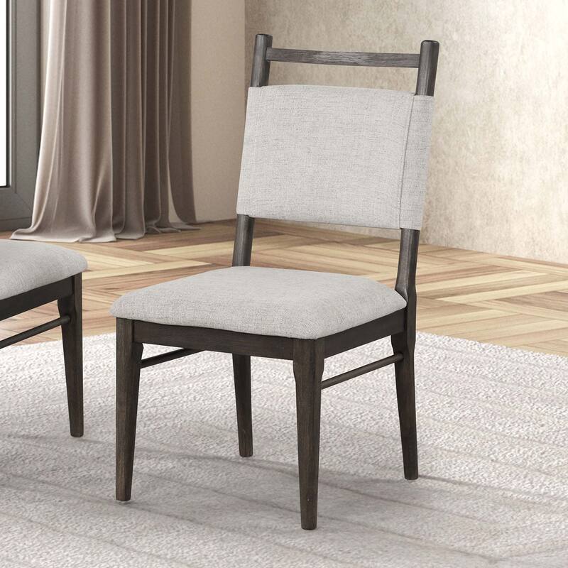 2pc Side Chairs Upholstered Seat Polyester Rubber wood Dining Room Furniture