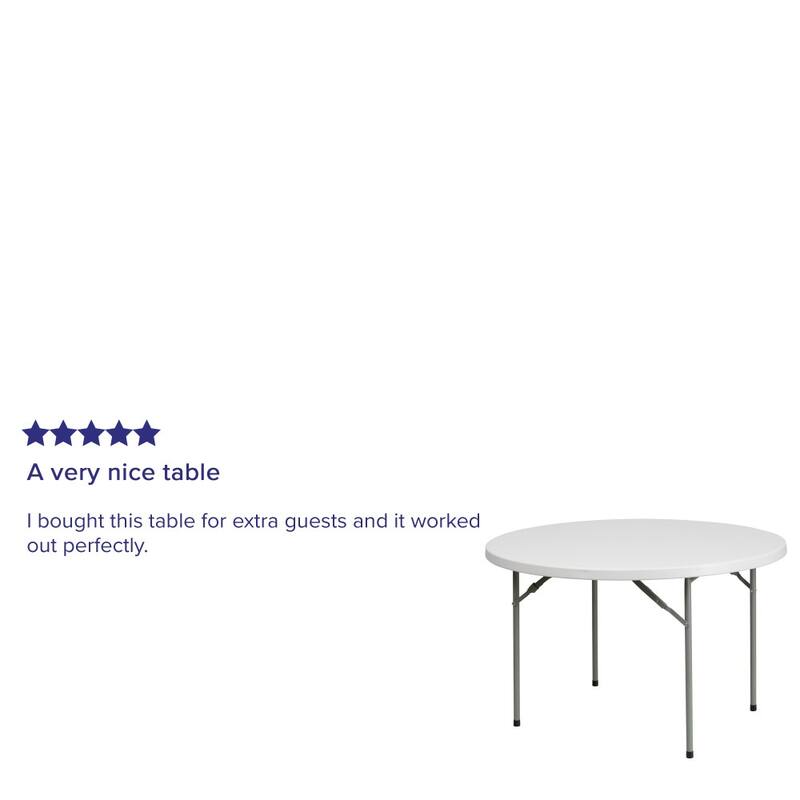 48" Round Granite White Plastic Event and Party Folding Table